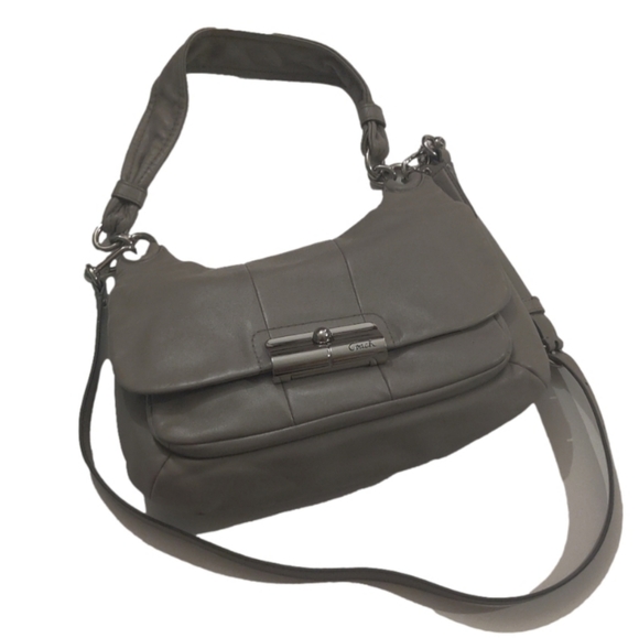 Coach Handbags - Coach Gray Leather Kristen Shoulder Bag Handbag